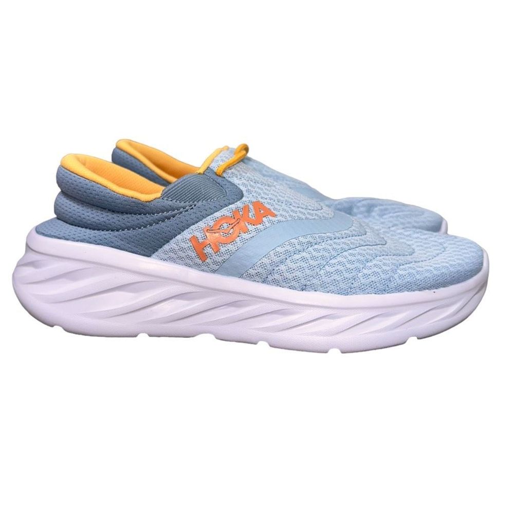 Hoka Ora Recovery Shoe 2 Blue, White and Orange Women’s size 8